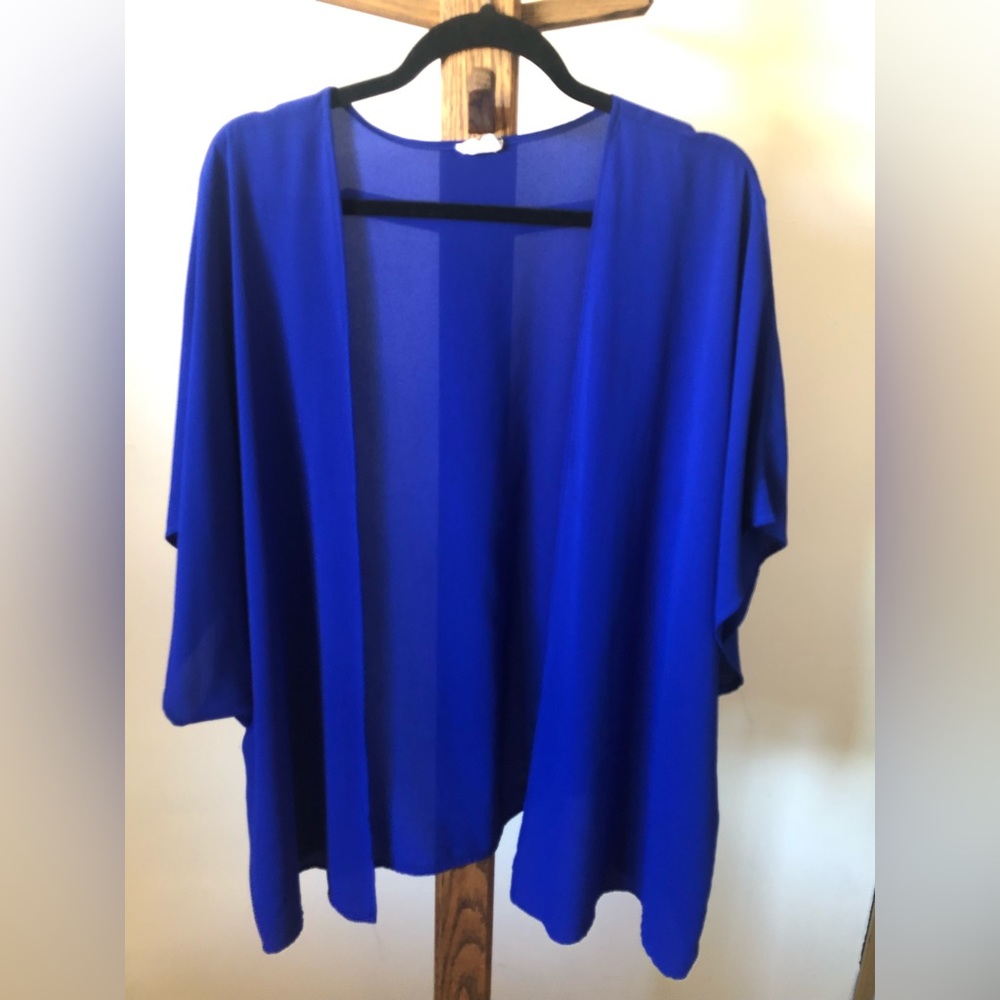 Plain sheer mesh kimono